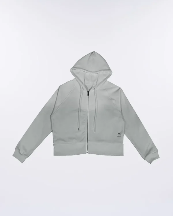 Crop Zip Donna Basic Washed