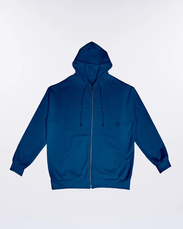 Felpa con cappuccio in cotone felpato- Hoodie Zip Basic