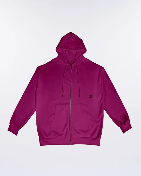Felpa con cappuccio in cotone felpato- Hoodie Zip Basic