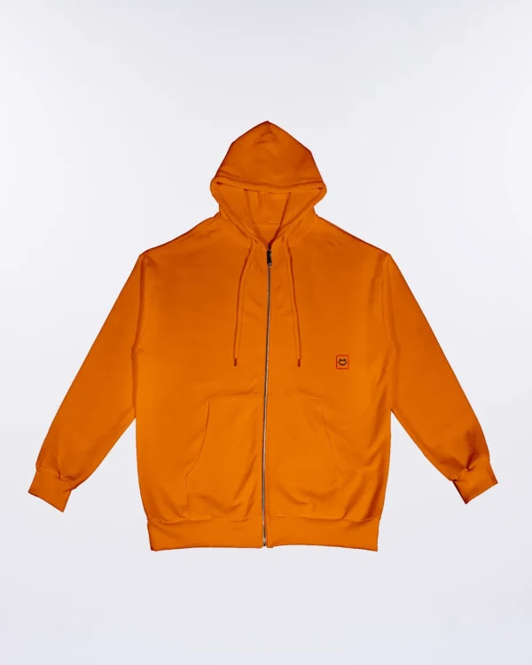 Felpa con cappuccio in cotone felpato- Hoodie Zip Basic