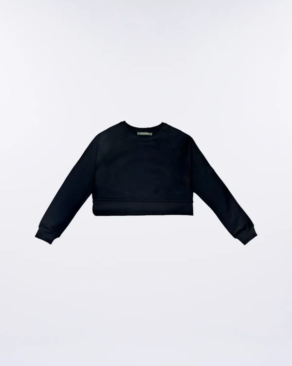 Felpa Crop Donna in cotone felpato Basic