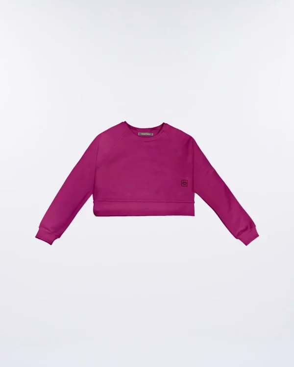 Felpa Crop Donna in cotone felpato Basic
