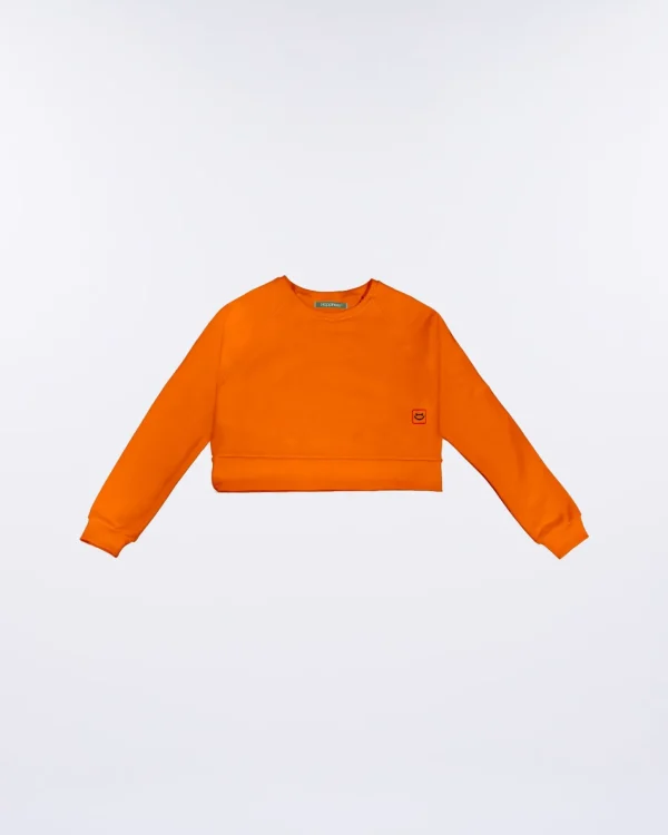 Felpa Crop Donna in cotone felpato Basic
