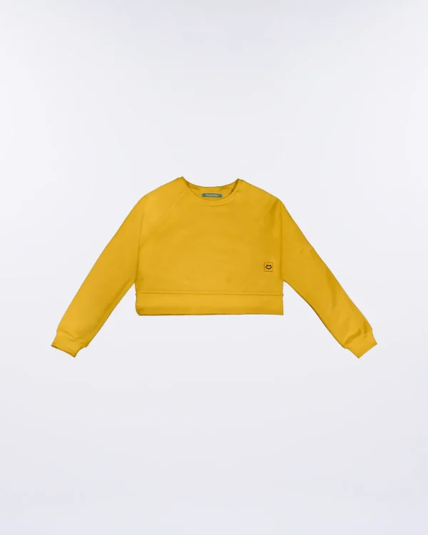 Felpa Crop Donna in cotone felpato Basic