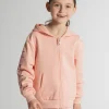 Felpa Zip Bimba - Happiness Strass multicolore e lamina fucsia 22F