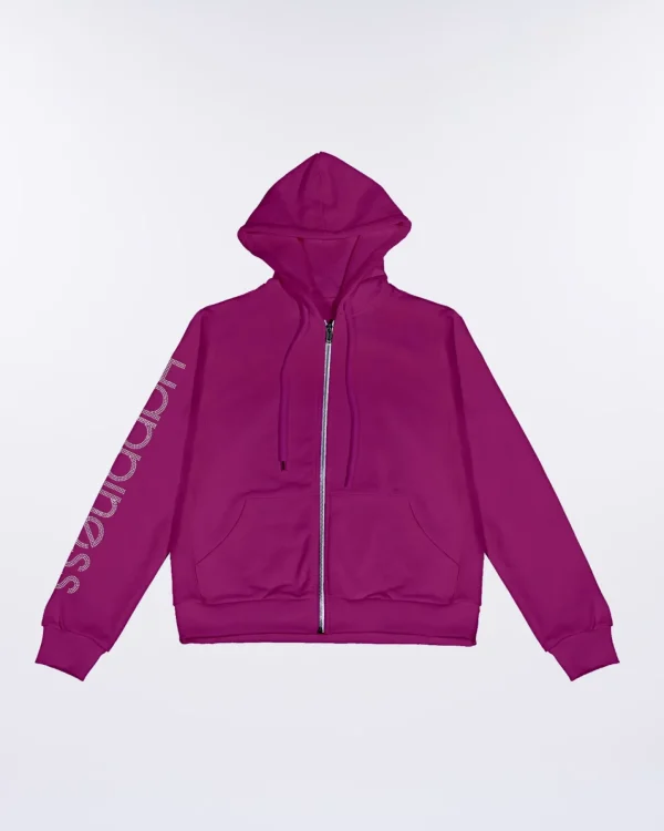 Felpa Zip Bimba Strass irridescente cod. 01