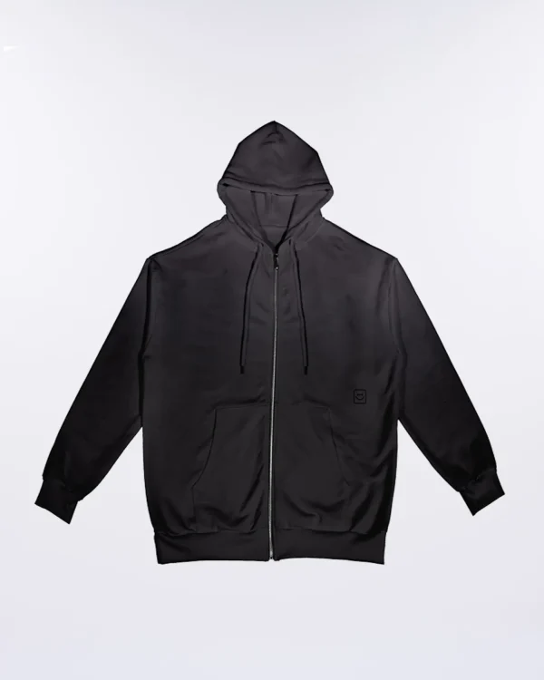 Felpa Zip con Cappuccio Basic Washed