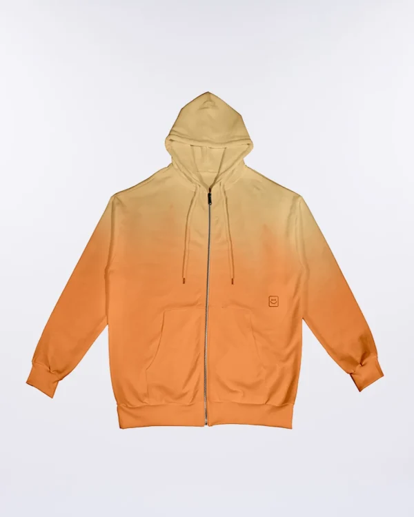Felpa Zip con Cappuccio Basic Washed