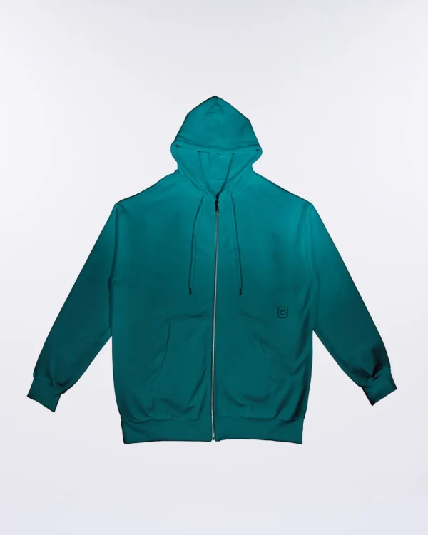 Felpa Zip con Cappuccio Basic Washed
