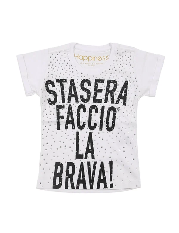 T-Shirt Bambina - Stasera Faccio La Brava Strass