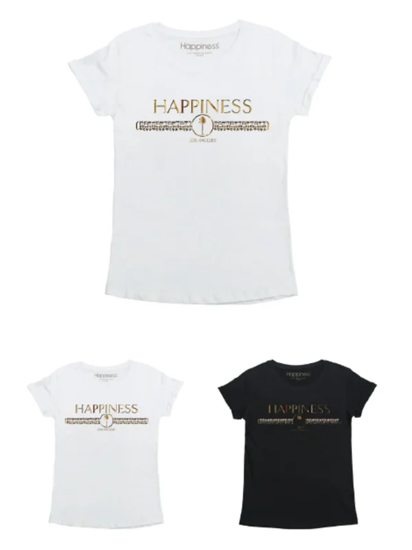 T-Shirt Bimba - Gold Happiness Palm Borchie