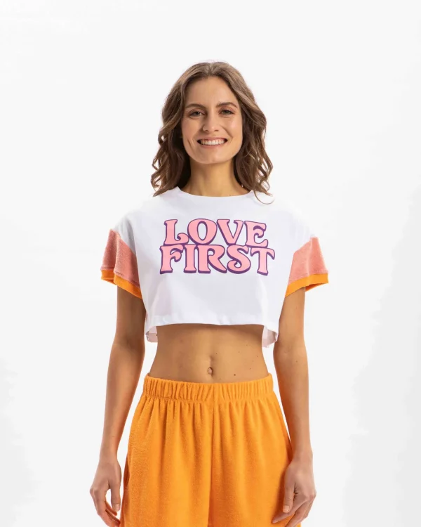 T-shirt Crop Donna Mia Terrycloth