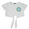 T-shirt Crop Nodo Donna - Peace Logo