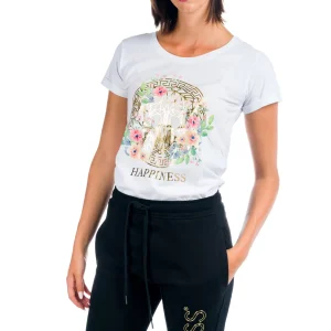 T-Shirt Donna - Golden Skull Flowers