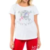T-Shirt Donna - Rock'N'Roll Skull Lily Flower