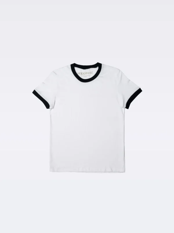 T-shirt Donna Scolara Fascia su Scollo e Maniche Basic