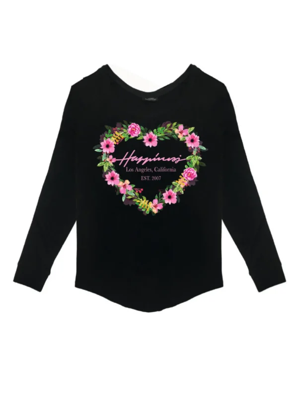 T-Shirt Long Sleeves Bimba - Heart Flowers 4095
